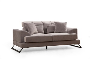 Canapea 2 locuri Frido Gri deschis 185x100x92 cm - Img 5