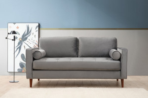 Canapea 2 locuri Jaber Gri 178x80 cm - Img 1