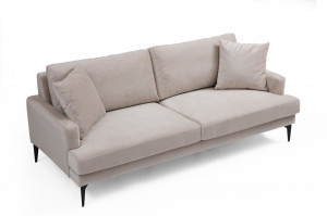 Canapea 2 locuri Leyla Gri deschis 180x63 cm - Img 3