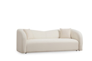 Canapea 3 locuri Asos Crem 225x76x75 cm - Img 5