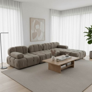Canapea 3 Locuri Hypnotic I, grey beige, 294x196x76 cm - Img 2