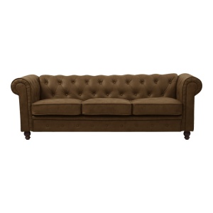 Canapea Chesterfield, maro antichizat, 3 locuri, 203x84x67 cm