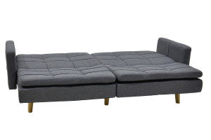 Canapea extensibila 3 locuri material textil flexibila gri inchis 198x87x76 - Img 7