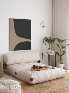 Canapea extensibilă cu 2 locuri Fold Alb 120x79x75 cm - Img 2