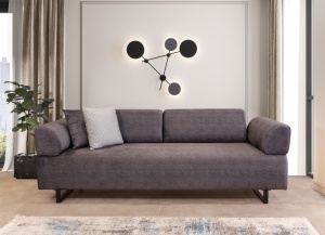 Canapea extensibilă cu 3 locuri Infinity Antracit 220x90x80 cm - Img 1