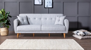 Canapea extensibila cu 3 locuri Model Aria, Gri - Img 1