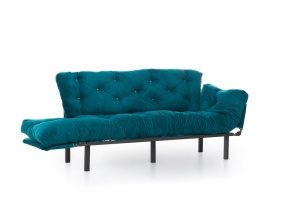 Canapea extensibilă cu 3 locuri Nitta Verde inchis 225x70 cm - Img 6