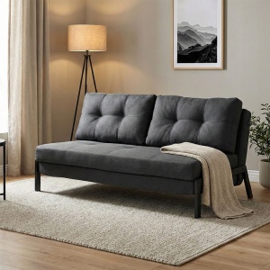 Canapea extensibilă Fancy, gri închis, 2 locuri, 150x92x77 cm