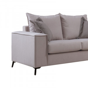Canapea Verona 2 locuri crem - perne mocha 173x93x100cm - Img 2