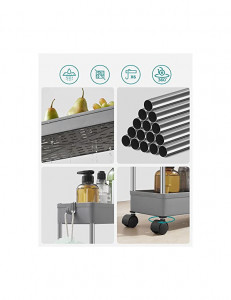 Carucior pentru depozitare, Songmics, Gri, KSC008G01, 40 x 12 x 86 cm - Img 4