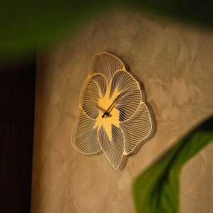 Ceas de perete decorativ din metal Azalea Auriu 70x70 cm - Img 1