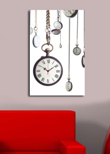 Ceas de perete decorativ din pânză 5070CS Multicolor 45x70 cm - Img 1