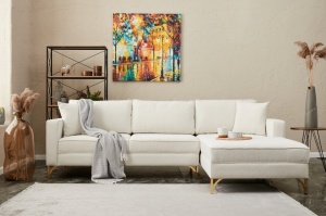 Colțar dreapta Berlin Crem 258x83x181 cm - Img 1