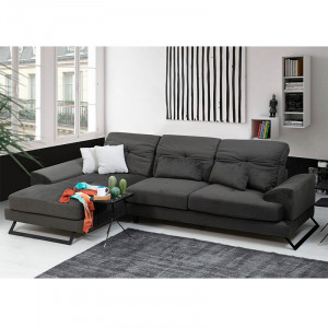Coltar dreapta PWF-0503 catifea antracit - negru 308x190x100/92cm - Img 4