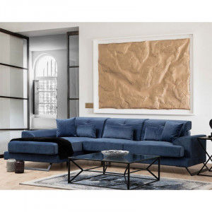 Coltar dreapta PWF-0575 material textil albastru 308/190x92cm - Img 2
