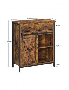 Comoda Model Allen, Maro rustic/Negru, 70x30x80 cm - Img 5