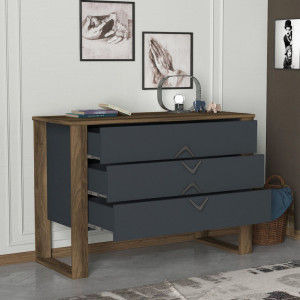 Comoda Model Bumerang V1, Nuc/Antracit, 110x44.8x76 cm - Img 3