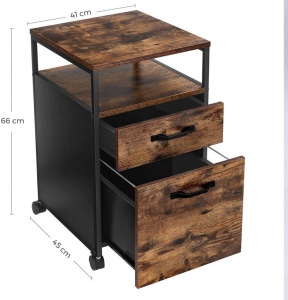 Comoda Model Ember, Maro rustic/Negru, 41x45x66 cm - Img 4
