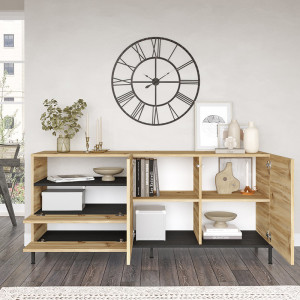 Comoda Model Evaluate, Stejar sonoma/Wenge, 170x46.5x75.5 cm - Img 2