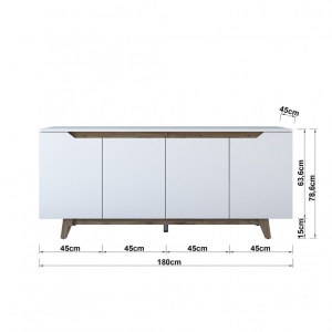 Comoda Model GD102, Alb/Nuc, 480x45x78.6 cm - Img 9
