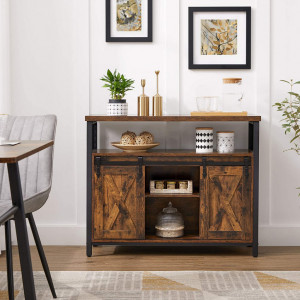 Comoda Model Judah, Maro rustic/Negru, 100x33x80 cm - Img 3