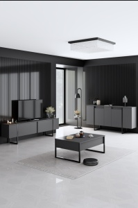 Comoda Model Luxe, Antracit/Negru, 160x35x80 cm - Img 2