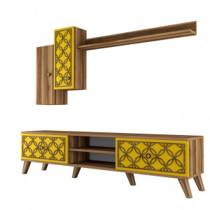 Comoda TV Class S - Walnut, Yellow - Img 5
