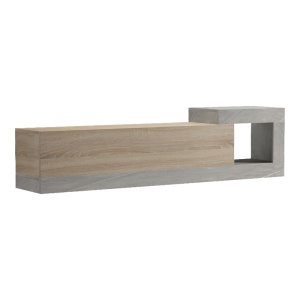 Comodă TV Flato, stejar sonoma/gri-bej, 150x29.5x38.5 cm - Img 3