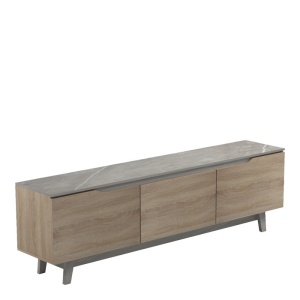 Comodă TV Kasandra, bej/stejar sonoma, 180x35x48.5 cm - Img 3