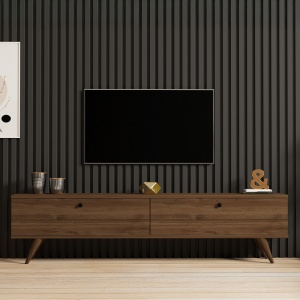 Comodă TV Model Jate, Nuc, 160x25x45 cm - Img 4