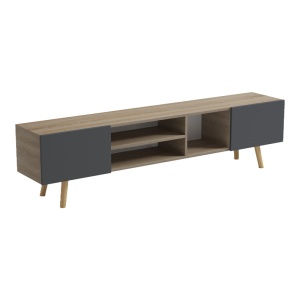 Comoda TV Osclo, Sonoma/Antracit, 160 x 30 x 41 cm - Img 5