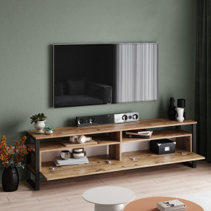 Comoda TV Salvador, Model Ansamblu, 180x56x35.5 cm, Pin atlantic - Img 4