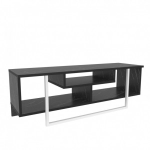 Comoda TV Salvador, Model Asal, 120x40.2x35.2 cm, Negru/Alb - Img 5