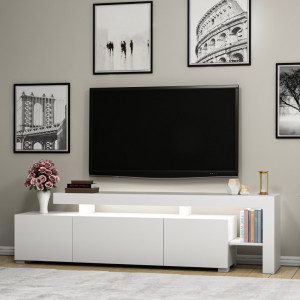 Comoda TV Salvador, Model Beliz, 192x53x37 cm, Alb - Img 6