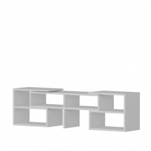 Comoda TV Salvador, Model Care, 138.6x40x29.5 cm, Alb - Img 5