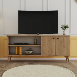 Comoda TV Salvador, Model Everest1572, 138x60x29.5 cm, Stejar - Img 2
