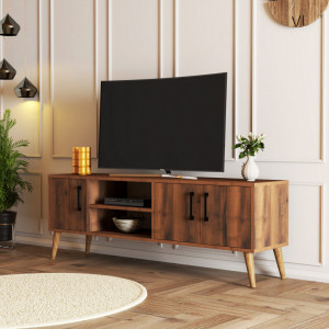 Comoda TV Salvador, Model Exxen-1582, 150x52x34 cm, Nuc - Img 2