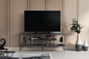 Comoda TV Salvador, Model Eze, 120x44.5x30 cm, Antracit - Img 1