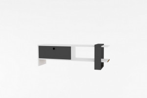 Comoda TV Salvador, Model Funda, 120x36.8x25 cm, Alb/Antracit - Img 3