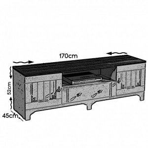 Comoda TV Salvador, Model Gazel170Lk, 170x52x45 cm, Alb/Maro - Img 3