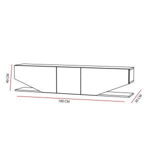 Comoda TV Salvador, Model İnci, 180x40x30 cm, Alb - Img 9