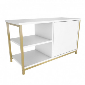 Comoda TV Salvador, Model Muskegon, 89.6x50.8x35.3 cm, Auriu/Alb - Img 4