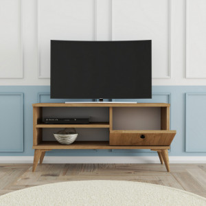Comoda TV Salvador, Model Retro1552, 90x44.6x29.5 cm, Stejar - Img 3