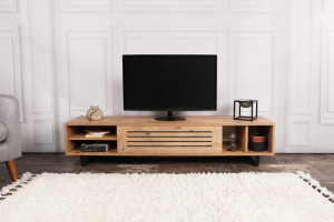 Comoda TV Salvador, Model Safir, 160x35x40 cm, Pin atlantic - Img 1