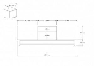 Comoda TV Salvador, Model Tugi, 150x50x36.8 cm, Alb - Img 4