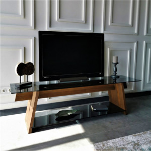 Comoda TV Salvador, Model TV201, 158x45x40 cm, Stejar - Img 4