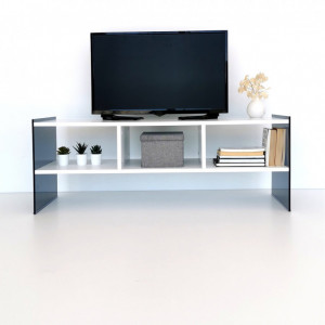 Comoda TV Salvador, Model TV401, 120x45x35 cm, Alb - Img 5