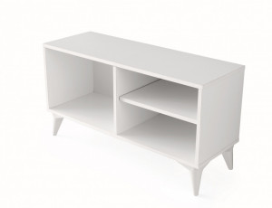 Comoda TV Salvador, Model Zisino, 100x54x35 cm, Alb - Img 4