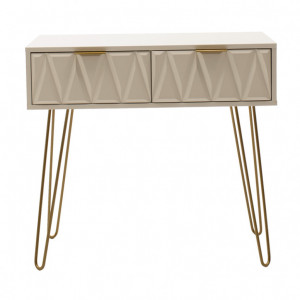 Consola Model Isla, Alb/Auriu, 80x39x74 cm - Img 3