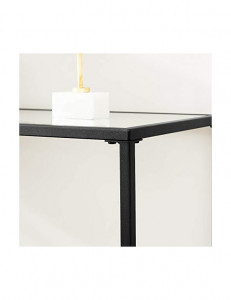 Consola Model Kai, Negru, 100x35x80 cm, blat sticla securizata - Img 7